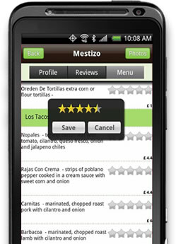 Menu Spring Android App Screen 3